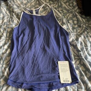 Lululemon Athletica Blue and White Tank Top Racerback